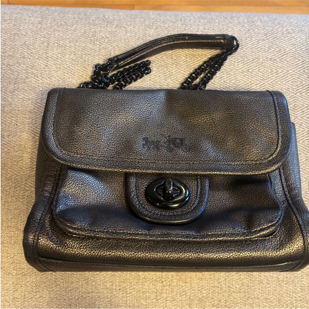 Dark Metallic Coach Women's Bag